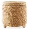 Casafield 17" Round Storage Ottoman with Lid, Handwoven Water Hyacinth Footstool for Living Room, Bedroom, Bathroom, Home Office